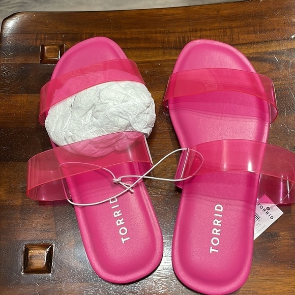 Torrid Pink Double Strap Jelly Sandals - Picture 3 of 7